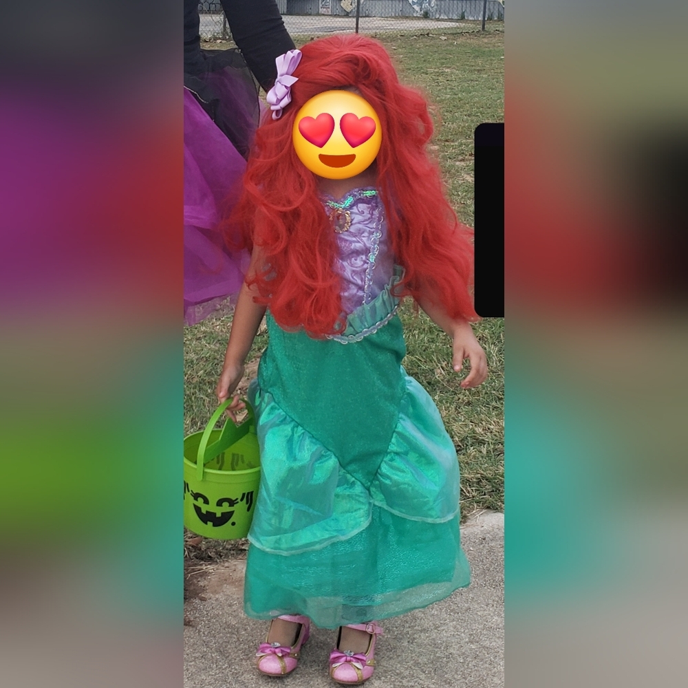 Disney Mermaid Costume for Kids - Green and Purple...Ariel Wig Pictured No Shoes